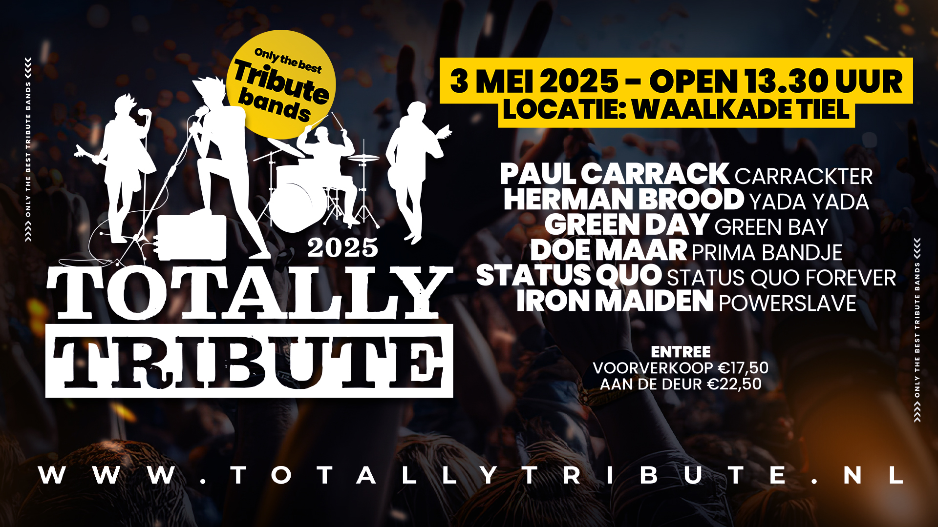 Totally Tribute Festival Tiel - Waalkade 3 mei 2025 - banner